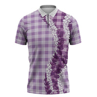 Violet Hawaii Palaka Zipper Polo Shirt Hawaiian Honohono Lei LT05 Violet - Polynesian Pride