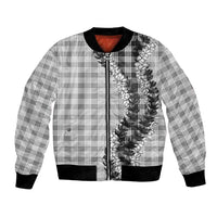 Gray Hawaii Palaka Bomber Jacket Hawaiian Honohono Lei LT05 Unisex Gray - Polynesian Pride