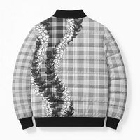 Gray Hawaii Palaka Bomber Puffer Jacket Hawaiian Honohono Lei LT05 - Polynesian Pride