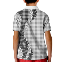 Gray Hawaii Palaka Kid Polo Shirt Hawaiian Honohono Lei LT05 - Polynesian Pride