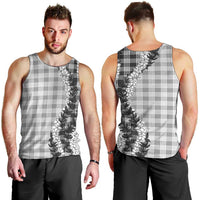 Gray Hawaii Palaka Men Tank Top Hawaiian Honohono Lei LT05 - Polynesian Pride