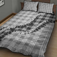 Gray Hawaii Palaka Quilt Bed Set Hawaiian Honohono Lei LT05 - Polynesian Pride