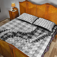 Gray Hawaii Palaka Quilt Bed Set Hawaiian Honohono Lei LT05 - Polynesian Pride