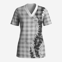 Gray Hawaii Palaka Scrub Top Hawaiian Honohono Lei LT05 Adult Gray - Polynesian Pride