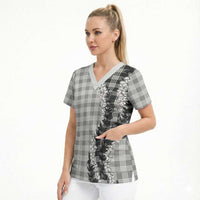 Gray Hawaii Palaka Scrub Top Hawaiian Honohono Lei LT05 - Polynesian Pride