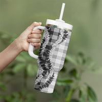 Gray Hawaii Palaka Tumbler With Handle Hawaiian Honohono Lei LT05 - Polynesian Pride