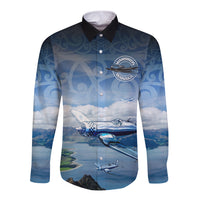 New Zealand Wanaka Air Show Long Sleeve Button Shirt With Maori Pattern