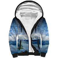 New Zealand Wanaka Air Show Sherpa Hoodie With Maori Pattern LT05 Unisex Blue - Polynesian Pride