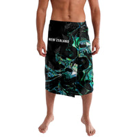 New Zealand Marathon Lavalava Silver Fern Paua Shell Simple Style LT05 Black - Polynesian Pride