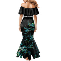 New Zealand Marathon Mermaid Dress Silver Fern Paua Shell Simple Style LT05 - Polynesian Pride
