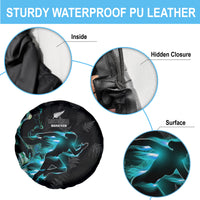New Zealand Marathon Spare Tire Cover Silver Fern Paua Shell Simple Style LT05 - Polynesian Pride