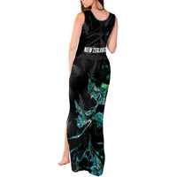 New Zealand Marathon Tank Maxi Dress Silver Fern Paua Shell Simple Style LT05 - Polynesian Pride