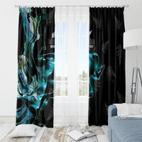 New Zealand Marathon Window Curtain Silver Fern Paua Shell Simple Style LT05 - Polynesian Pride