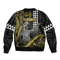 Hawaii King Kamehameha The Great Bomber Jacket Gold Tribal Tattoo