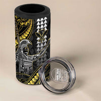 Hawaii King Kamehameha The Great 4 in 1 Can Cooler Tumbler Gold Tribal Tattoo