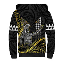 Hawaii King Kamehameha The Great Sherpa Hoodie Gold Tribal Tattoo