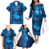 Personalised New Zealand Mother's Day Family Matching Off The Shoulder Long Sleeve Dress and Hawaiian Shirt Ko Te Whaea Te Takere O Te Waka