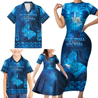 Personalised New Zealand Mother's Day Family Matching Short Sleeve Bodycon Dress and Hawaiian Shirt Ko Te Whaea Te Takere O Te Waka