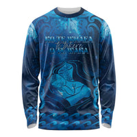 Personalised New Zealand Mother's Day Long Sleeve Shirt Ko Te Whaea Te Takere O Te Waka LT05 Unisex Blue - Polynesian Pride