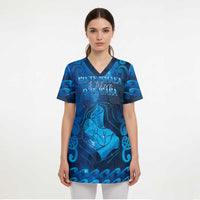 Personalised New Zealand Mother's Day Scrub Top Ko Te Whaea Te Takere O Te Waka LT05 - Polynesian Pride