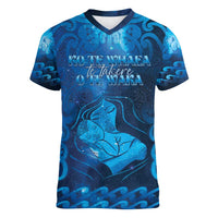 Personalised New Zealand Mother's Day Women V-Neck T-Shirt Ko Te Whaea Te Takere O Te Waka