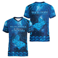 Personalised New Zealand Mother's Day Women V-Neck T-Shirt Ko Te Whaea Te Takere O Te Waka