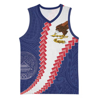 American Samoa Eagle Basketball Jersey Polynesian Tribal Pattern Curve Style LT05 Unisex Blue - Polynesian Pride