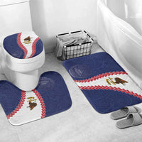 American Samoa Eagle Bathroom Set Polynesian Tribal Pattern Curve Style LT05 Mat Set Only (3 pcs) One Size Blue - Polynesian Pride