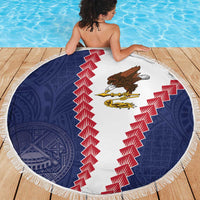 American Samoa Eagle Beach Blanket Polynesian Tribal Pattern Curve Style LT05 - Polynesian Pride