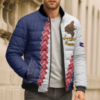 American Samoa Eagle Bomber Puffer Jacket Polynesian Tribal Pattern Curve Style LT05 - Polynesian Pride