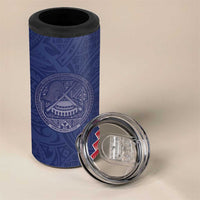 American Samoa Eagle 4 in 1 Can Cooler Tumbler Polynesian Tribal Pattern Curve Style