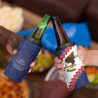 American Samoa Eagle 4 in 1 Can Cooler Tumbler Polynesian Tribal Pattern Curve Style