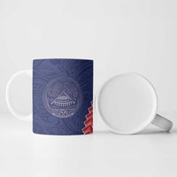 American Samoa Eagle Ceramic Mug Polynesian Tribal Pattern Curve Style LT05 - Polynesian Pride