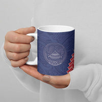 American Samoa Eagle Ceramic Mug Polynesian Tribal Pattern Curve Style LT05 - Polynesian Pride