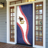 American Samoa Eagle Door Cover Polynesian Tribal Pattern Curve Style LT05 - Polynesian Pride