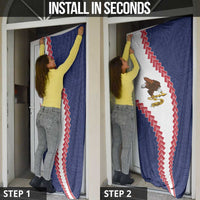 American Samoa Eagle Door Cover Polynesian Tribal Pattern Curve Style LT05 - Polynesian Pride