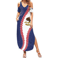 American Samoa Eagle Family Matching Summer Maxi Dress and Hawaiian Shirt Polynesian Tribal Pattern Curve Style LT05 Mom's Dress Blue - Polynesian Pride