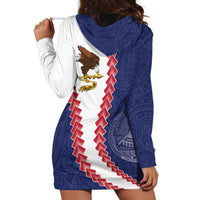 American Samoa Eagle Hoodie Dress Polynesian Tribal Pattern Curve Style LT05 - Polynesian Pride