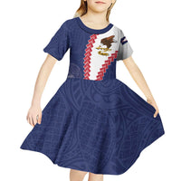 American Samoa Eagle Kid Short Sleeve Dress Polynesian Tribal Pattern Curve Style LT05 - Polynesian Pride