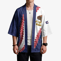 American Samoa Eagle Kimono Polynesian Tribal Pattern Curve Style