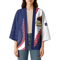 American Samoa Eagle Kimono Polynesian Tribal Pattern Curve Style