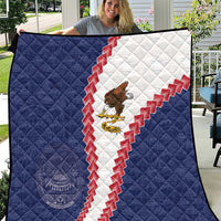 American Samoa Eagle Quilt Polynesian Tribal Pattern Curve Style LT05 Blue - Polynesian Pride
