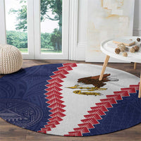 American Samoa Eagle Round Carpet Polynesian Tribal Pattern Curve Style LT05 - Polynesian Pride