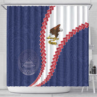 American Samoa Eagle Shower Curtain Polynesian Tribal Pattern Curve Style LT05 - Polynesian Pride