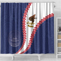 American Samoa Eagle Shower Curtain Polynesian Tribal Pattern Curve Style LT05 - Polynesian Pride
