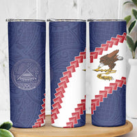 American Samoa Eagle Skinny Tumbler Polynesian Tribal Pattern Curve Style LT05 - Polynesian Pride