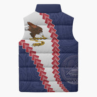 American Samoa Eagle Sleeveless Puffer Jacket Polynesian Tribal Pattern Curve Style LT05 - Polynesian Pride