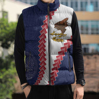 American Samoa Eagle Sleeveless Puffer Jacket Polynesian Tribal Pattern Curve Style LT05 - Polynesian Pride