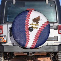 American Samoa Eagle Spare Tire Cover Polynesian Tribal Pattern Curve Style LT05 Blue - Polynesian Pride