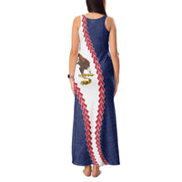 American Samoa Eagle Tank Maxi Dress Polynesian Tribal Pattern Curve Style LT05 - Polynesian Pride